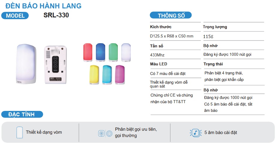 Đèn báo hành lang Syscall SRL-300