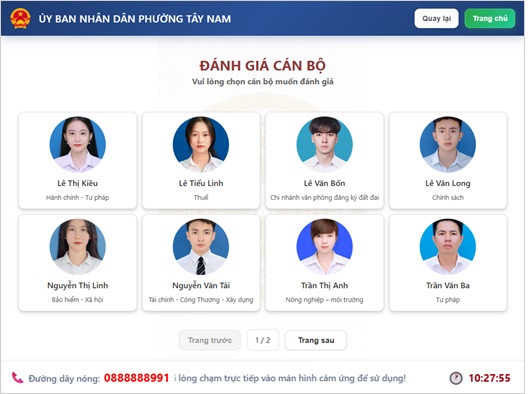 Kiosk tra cứu thông tin và khảo sát hài lòng Trung tâm hành chính